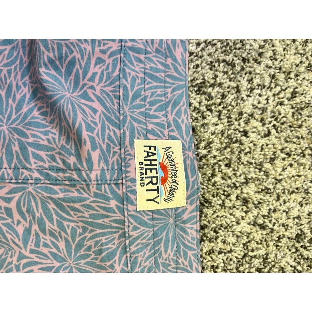 Faherty Mens Blue‎ Pink Floral Sunburst Board Shorts Swim Trunks Size 40